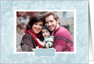 Snowflake Border Christmas Photo Card