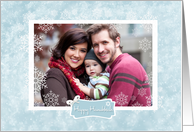 Snowflake Border, Happy Hanukkah Photo Card