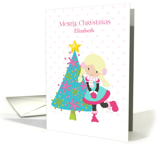 Sweet Girl, Colorful Christmas Tree, Customize card (1407148)