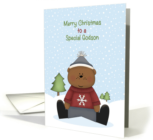 Winter Bear, Christmas for Godson card (1407202)