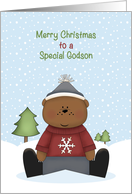 Winter Bear, Christmas for Godson card