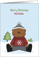 Christmas Winter Bear, Customize card