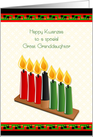 Festive Kwanzaa Kinara for Great Granddaughter card