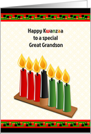 Festive Kwanzaa Kinara for Great Grandson card