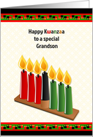 Festive Kwanzaa Kinara for Grandson card