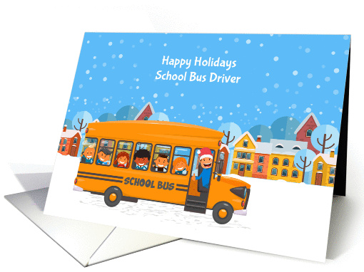 Happy Holidays for School Bus Driver card (1408224)