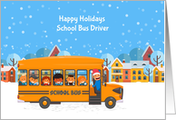 Happy Holidays for School Bus Driver card