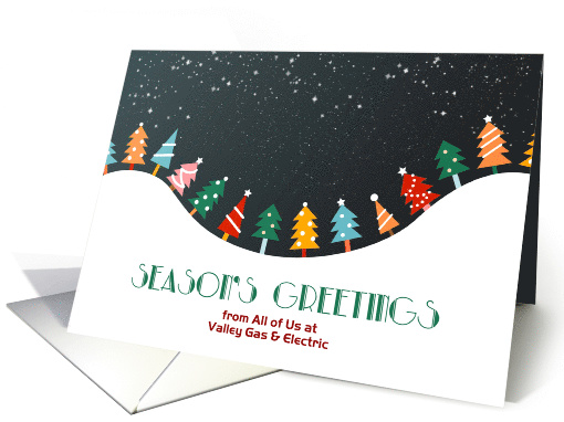 Hill of Holiday Trees, Season's Greetings, Customize card (1408284)