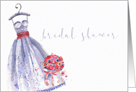 Wedding Gown Watercolor, Bridal Shower Invitation card