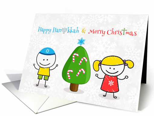 Interfaith Christmas and Hanukkah, Stick Children card (1409592)