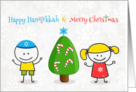 Interfaith Christmas and Hanukkah, Stick Children card