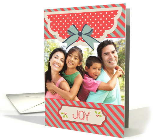 Joyful Holiday Stripes, Christmas Photo card (1410958)