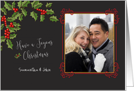Joyous Christmas, Ornate Frame Christmas Photo Card