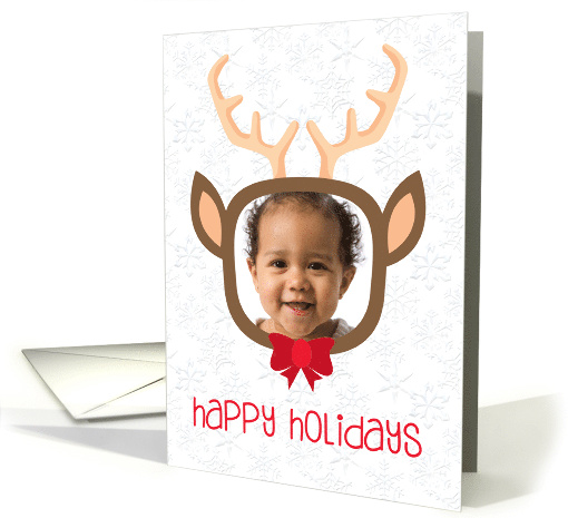 Christmas Reindeer Face, Add Your Own Photo card (1411956)