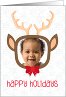 Christmas Reindeer Face, Add Your Own Photo card