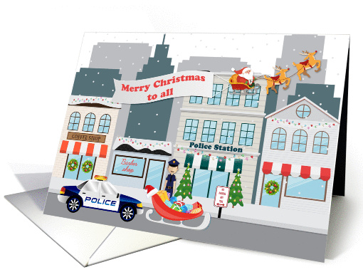 Merry Christmas for Police Force, Street Scene card (1412534)