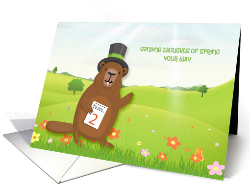 Groundhog Day, Spring Wishes card (1414778)