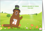 Groundhog Day, Spring Wishes card