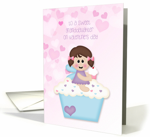 Cupcake Angel, Valentine's Day for Granddaughter card (1416924)