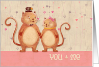 Cute Cat Couple for Valentine’s Day card