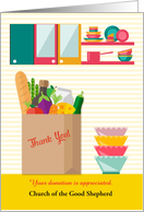 Thank You for Grocery Donation to Church Pantry, Customize card