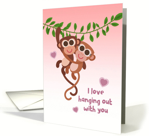 Monkey Couple in Tree, Valentine's Day card (1420074)