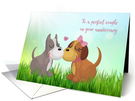 Cute Loving Dogs Wedding Anniversary card (1420654)
