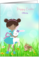 Little Dark Skinned Easter Girl, Customize card