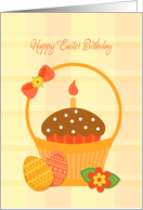 Easter Birthday with Cupcake in Basket card