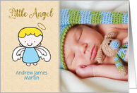 Little Boy Angel Customized Baby Photo Announcement card