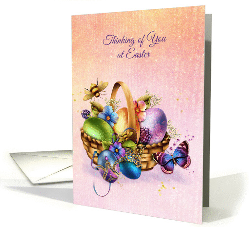 Thinking of You, Elegant Easter Basket of Eggs card (1427528)
