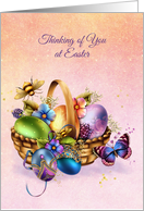 Thinking of You, Elegant Easter Basket of Eggs card