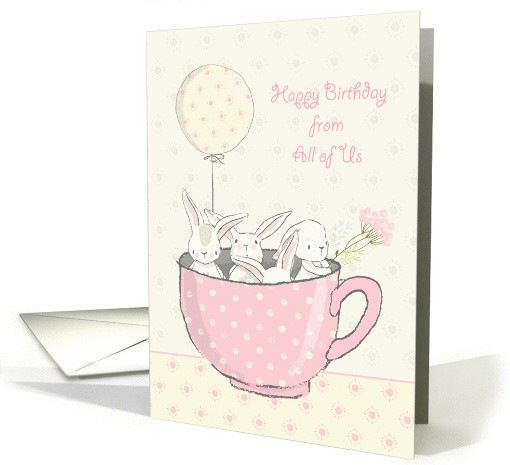 Teacup with Bunnies, Happy Birthday from Group card (1427696)