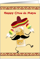 Mexican Dancing Tequila Bottle, Cinco de Mayo card
