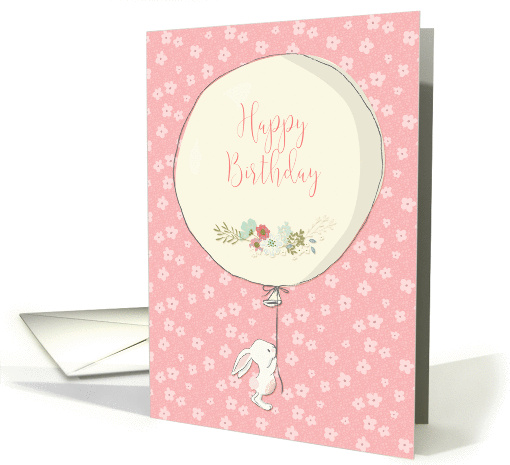 Bunny with Balloon, Happy Birthday card (1432386)