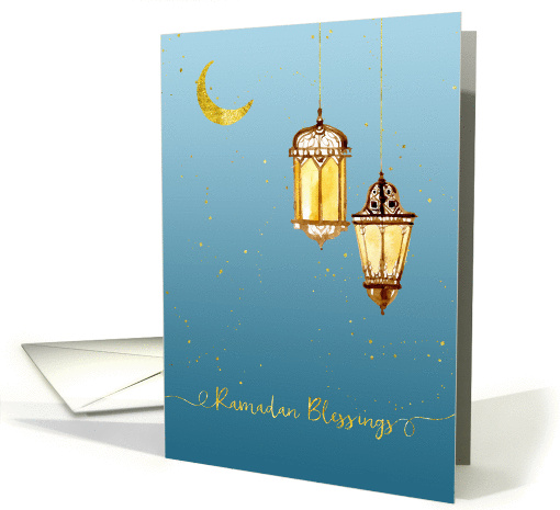 Golden Lanterns for Ramadan card (1433028)