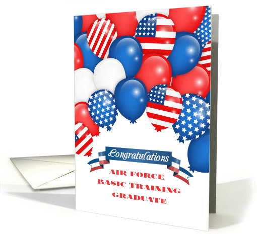 Patriotic Balloons for Air Force Basic Training Graduate card