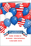 Patriotic Balloons for Air Force Basic Training Graduate card