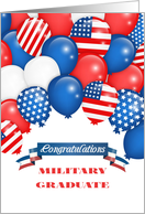 Patriotic Balloons for Military Graduate card
