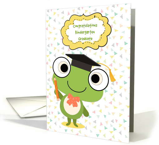 Congratulations Kindergarten Graduate with Cute Frog card (1433944)