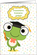 Congratulations Kindergarten Graduate with Cute Frog card