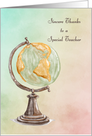 Teacher Thank You with Globe card