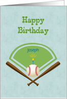 Happy Birthday with Baseball Theme, Customize card