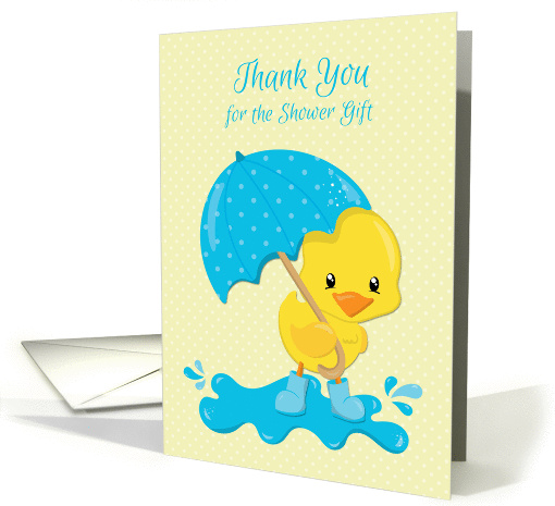 Thank You for the Shower Gift, Yellow Duck with Umbrella card