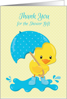 Thank You for the Shower Gift, Yellow Duck with Umbrella card