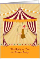 Thinking of You at Summer Circus Camp with Trapeze Girl card