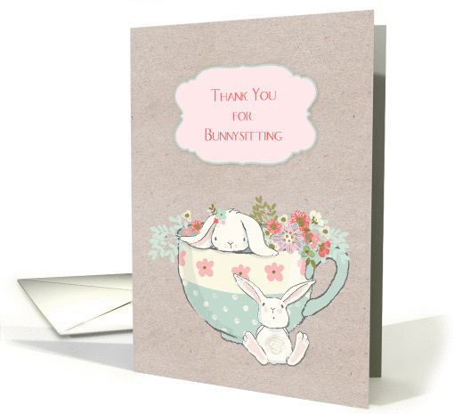 Thank You for Pet Sitting Rabbits card (1438182)