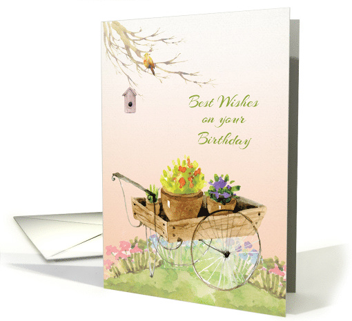 Garden Scene Birthday Wishes card (1439750)