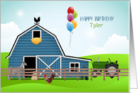 Farm Scene Customizable Birthday card