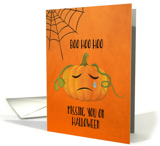 Missing You on Halloween with Sad Pumpkin card (1441712)